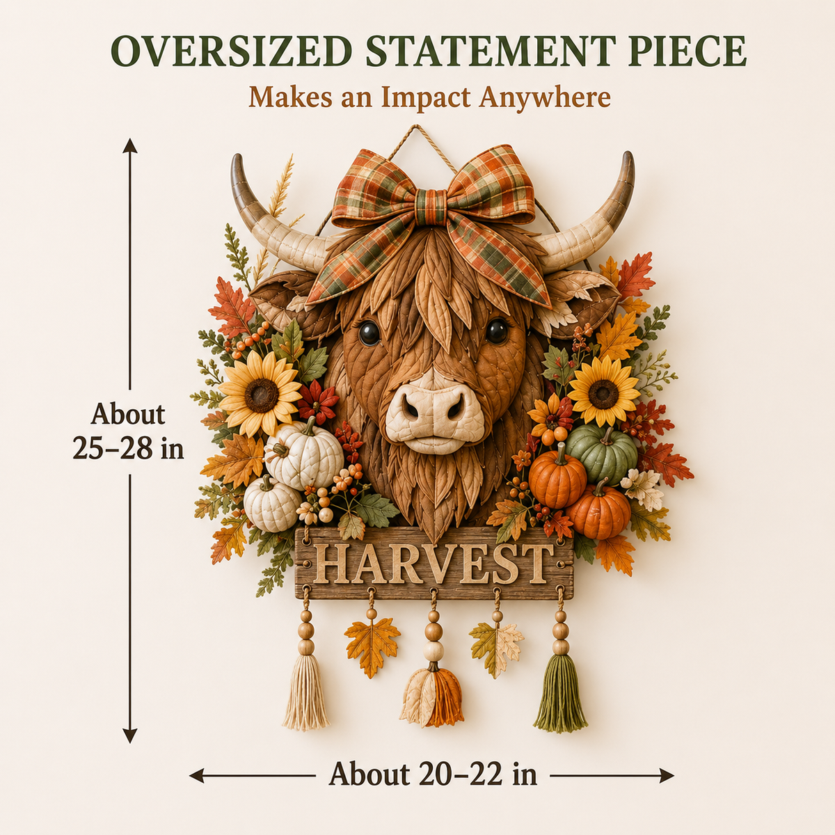 Highland Cow Harvest Quilted Door Hanger DIY Kit