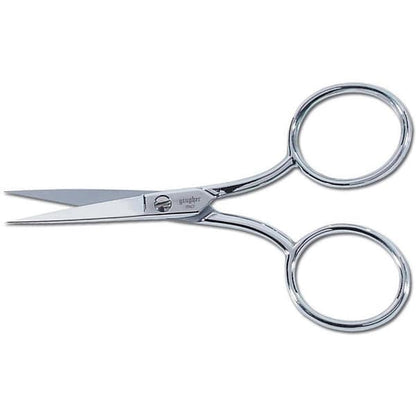 Scissors, 4′′ Embroidery (Large Handle) with Leather Sheath by Gingher