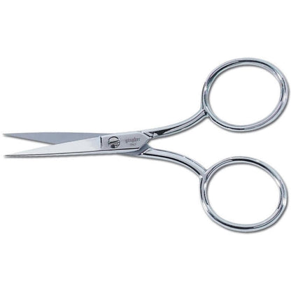 Scissors, 4′′ Embroidery (Large Handle) with Leather Sheath by Gingher