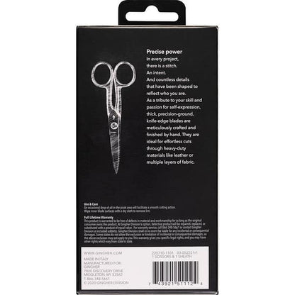 Scissors, 5′′ Knife Edge Craft Scissors with Leather Sheath by Gingher