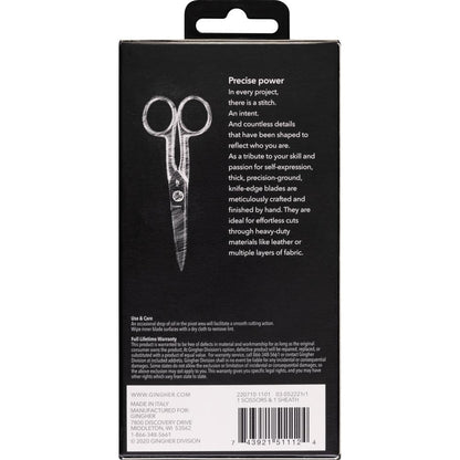 Scissors, 5′′ Knife Edge Craft Scissors with Leather Sheath by Gingher