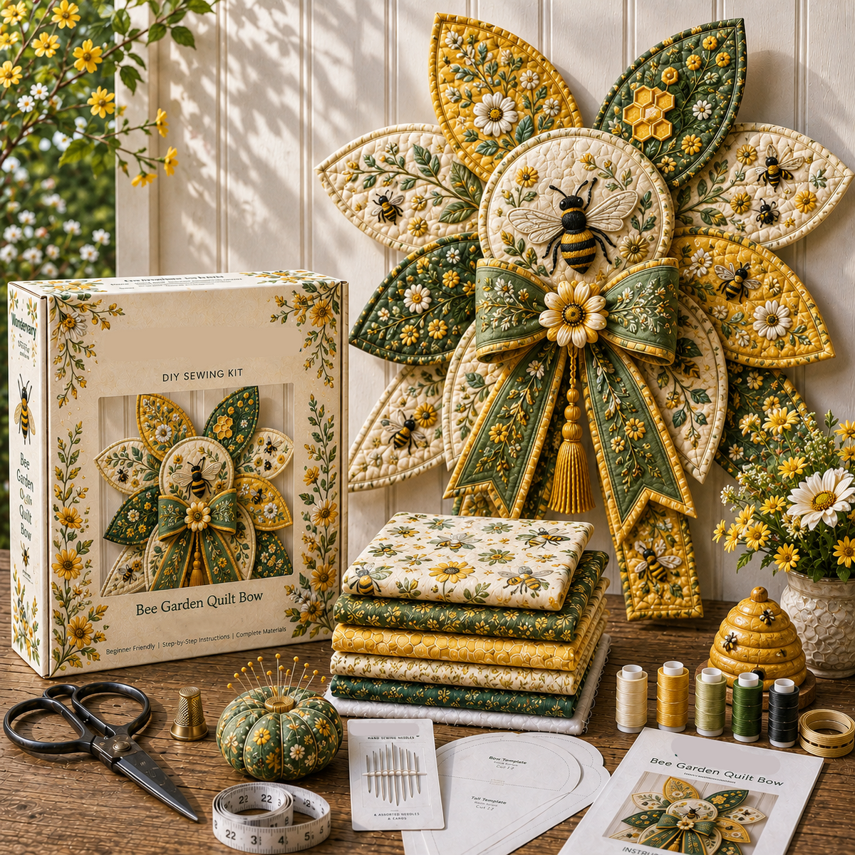 DIY Garden Quilt Bow Sewing Craft Kit
