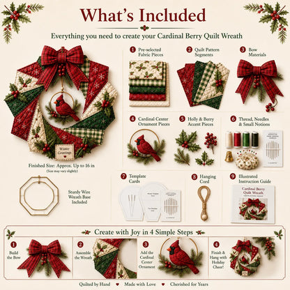 ⏳ Last Day 49% OFF – 🎄Beginner-Friendly DIY Christmas Fabric Wreath Kit Collection | Complete Kit with Coordinated Fabrics, Wreath Materials & Step-by-Step Guide Included 💕