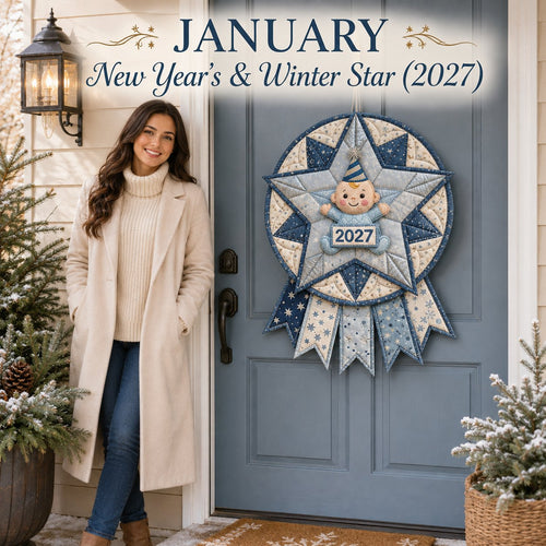 12-Month Themed Quilted Door Hanger Sewing Kit | Beginner-Friendly DIY with Fabrics & Instructions