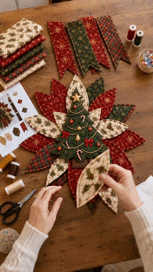 🎉 Holiday Celebration 50% OFF 🎄 – Festive Quilted Christmas Door Hanging DIY Sewing Kit