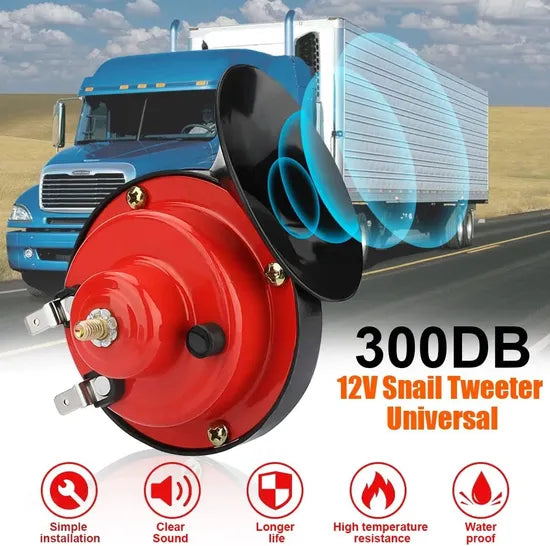12V Loud Car Horn – Universal Electric Snail Horn for Cars, Trucks, Motorcycles & SUVs