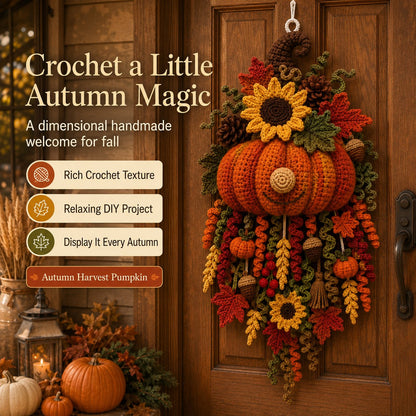 🧶 DIY Seasonal 3D Crochet Door Hanger Kit Collection | Coordinated Yarn, Filling, Accessories & Step-by-Step Instructions Included 💕