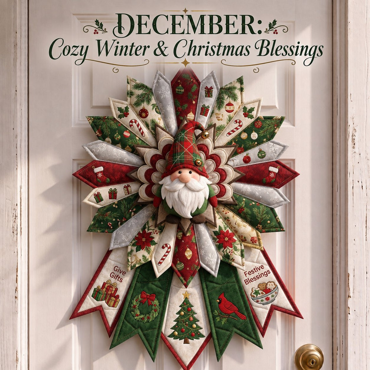 12-Month Themed Quilted Door Hanger Sewing Kit | Beginner-Friendly DIY with Fabrics & Instructions