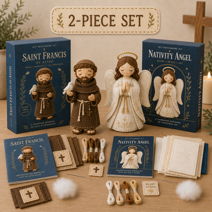 Faith-Filled DIY Patchwork Kit Bundle – 2-Piece Handmade Keepsake Set ✝️