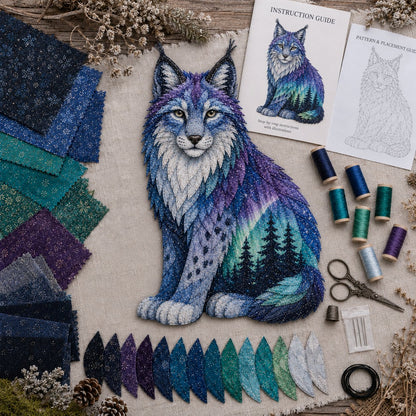 ⏳Last Day 50% OFF - 🌌🐺Northern Lights Wildlife DIY Patchwork Kit 📦Limited Stock🔥