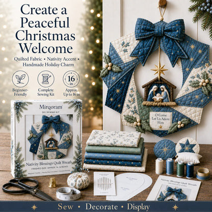 ⏳ Last Day 49% OFF – 🎄Beginner-Friendly DIY Christmas Fabric Wreath Kit Collection | Complete Kit with Coordinated Fabrics, Wreath Materials & Step-by-Step Guide Included 💕