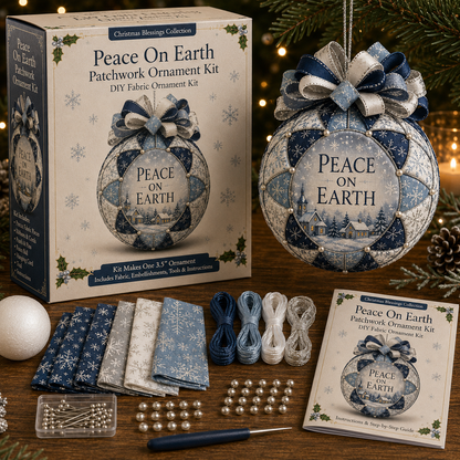 🎄 Christmas Blessings Patchwork Ornament DIY Kit