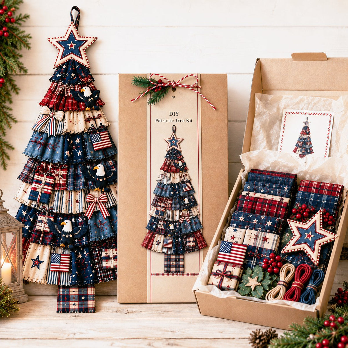 Beginner-Friendly DIY Oversized Patchwork Christmas Tree Door Hanging Kit | Complete Kit with All Tools & Step-by-Step Guide Included