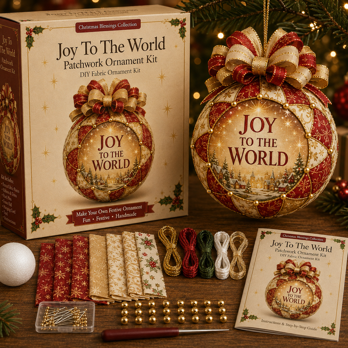 🎄 Christmas Blessings Patchwork Ornament DIY Kit