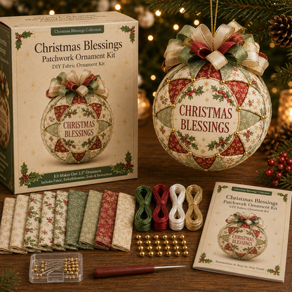 🎄 Christmas Blessings Patchwork Ornament DIY Kit