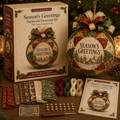 🎄 Christmas Blessings Patchwork Ornament DIY Kit