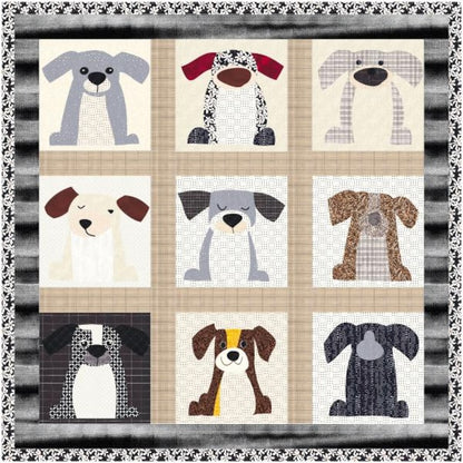 Snuggle Pups Quilt Pattern Set(9-Puppy Template)-With Instructions