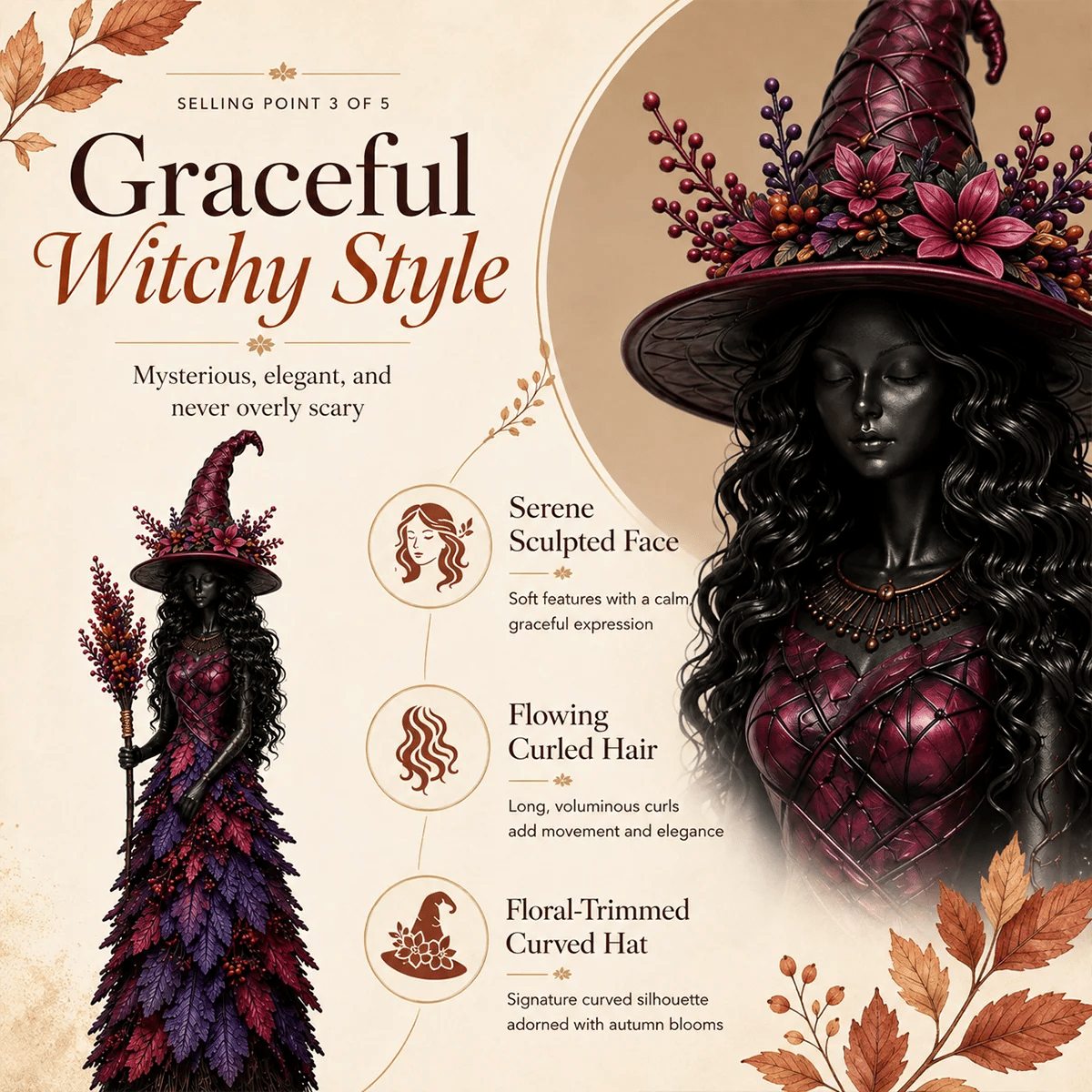 📦 Free Shipping🧙‍♀️Enchanted Autumn Witch Figurine