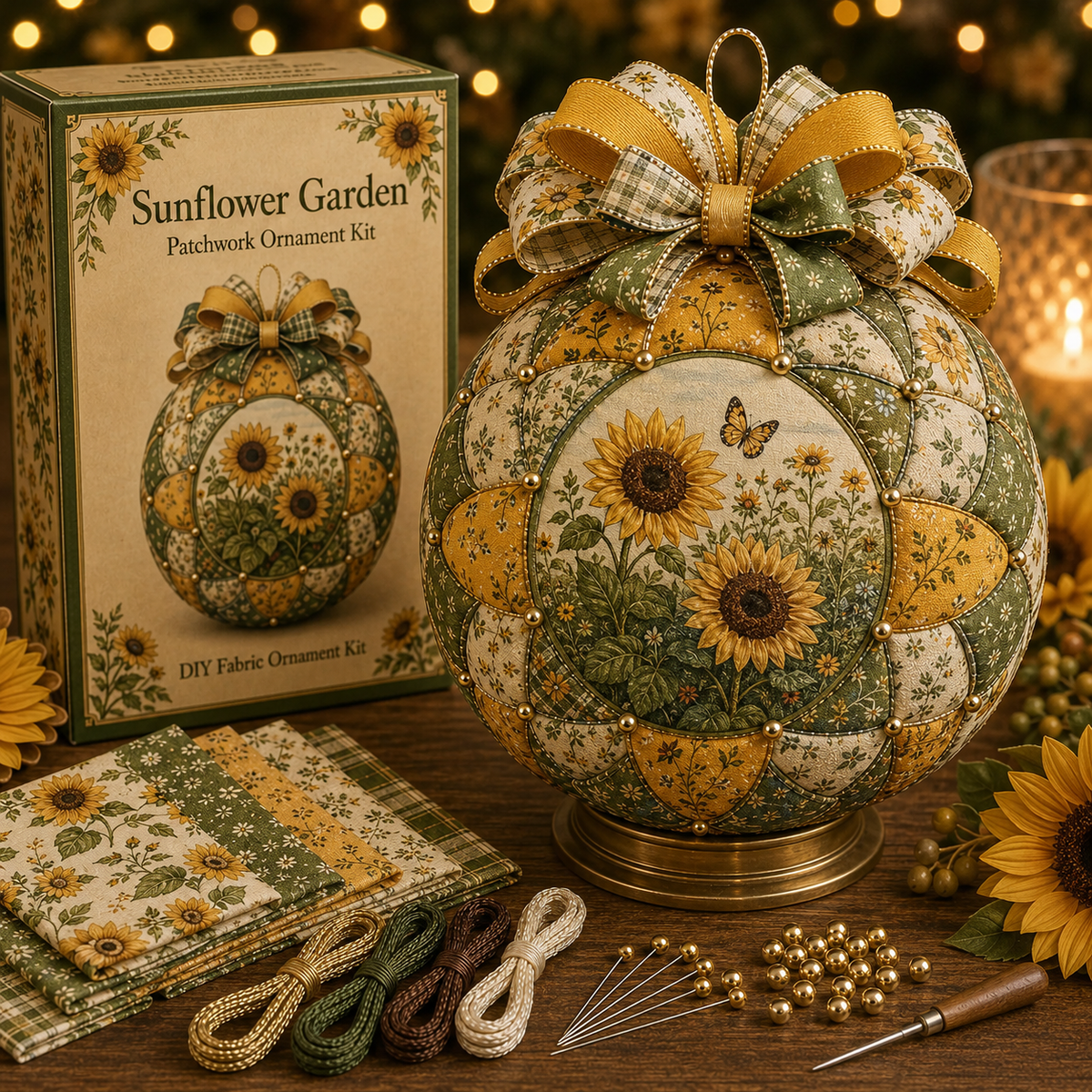 🌿 Garden & Birds Patchwork Ornament DIY Kit