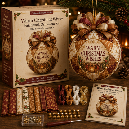 🎄 Christmas Blessings Patchwork Ornament DIY Kit