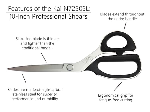 Scissors, 10′′ Professional Slim Line by Kai