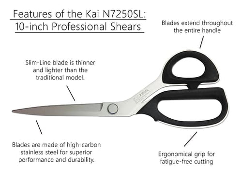 Scissors, 10′′ Professional Slim Line by Kai