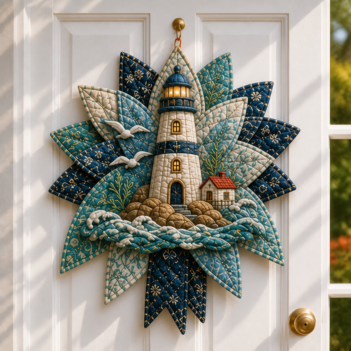 ⏳ Last Day 49% OFF – 🌊 Coastal Quilted Ocean Wreath DIY Sewing Kit