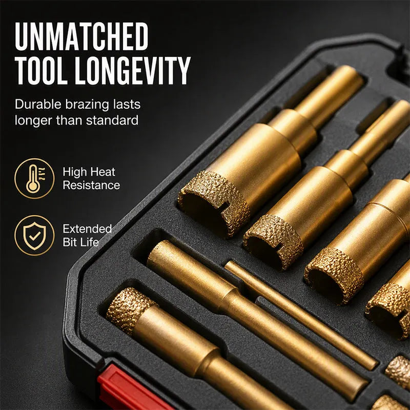 ⏳🔥LIMITED-TIME 55% OFF! ⏰12-Piece Dry Diamond Tile Hole Saw Kit (6-35mm)