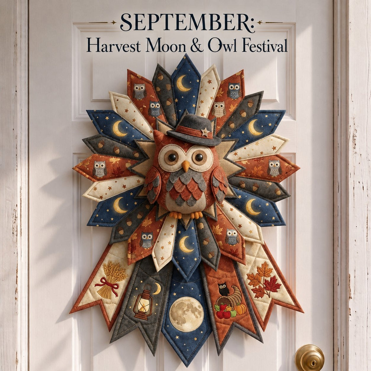 12-Month Themed Quilted Door Hanger Sewing Kit | Beginner-Friendly DIY with Fabrics & Instructions