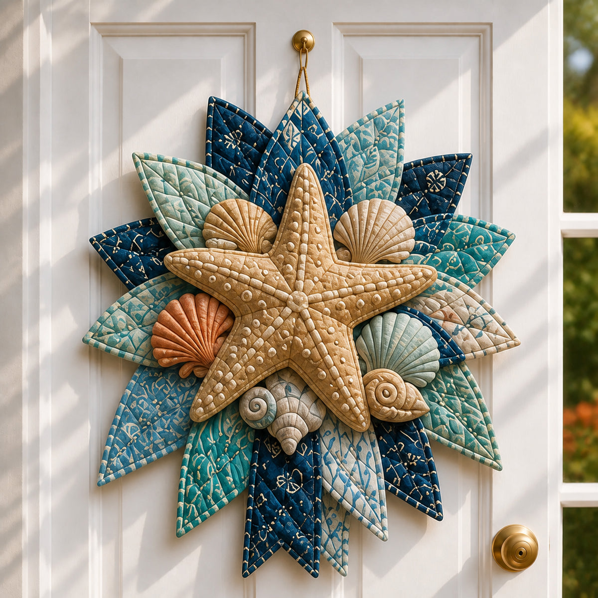 ⏳ Last Day 49% OFF – 🌊 Coastal Quilted Ocean Wreath DIY Sewing Kit