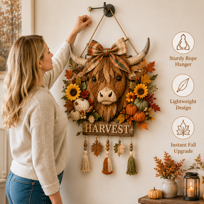 Highland Cow Harvest Quilted Door Hanger DIY Kit