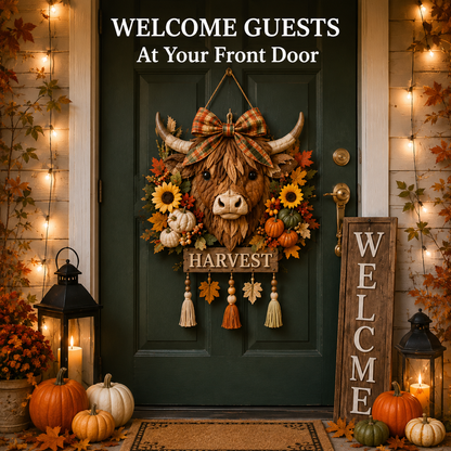 Highland Cow Harvest Quilted Door Hanger DIY Kit