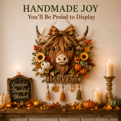 Highland Cow Harvest Quilted Door Hanger DIY Kit