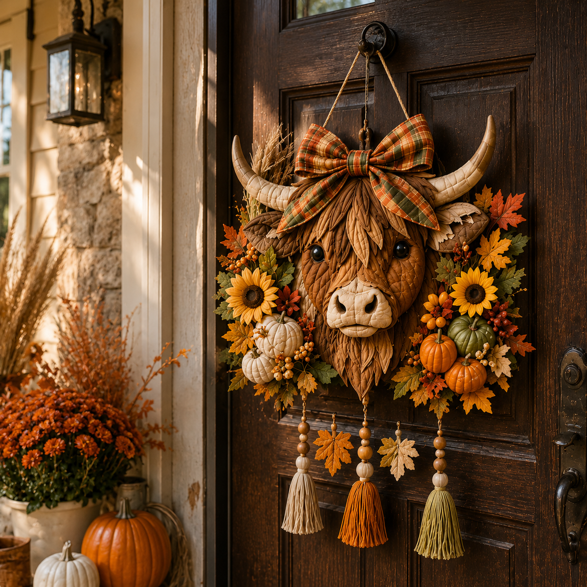 Highland Cow Harvest Quilted Door Hanger DIY Kit