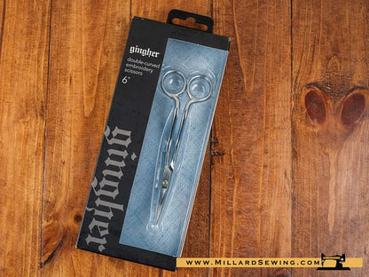 Scissors, 6′′ Embroidery with Double Curve By Gingher