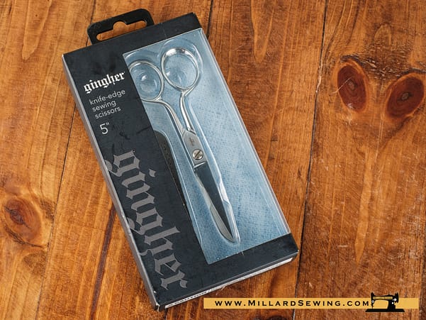 Scissors, 5′′ Knife Edge With Leather Sheath by Gingher