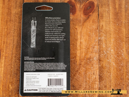 Scissors, 3.5′′ Thread Snips, Featherweight Series with Spring Action by Gingher