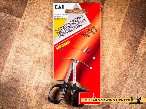 Scissors, 4′′ Bent Handle Needlecraft Scissors by Kai
