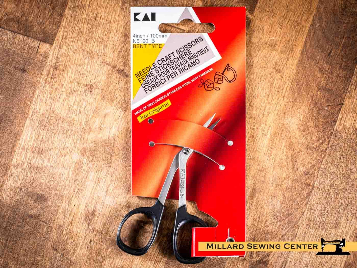 Scissors, 4′′ Bent Handle Needlecraft Scissors by Kai
