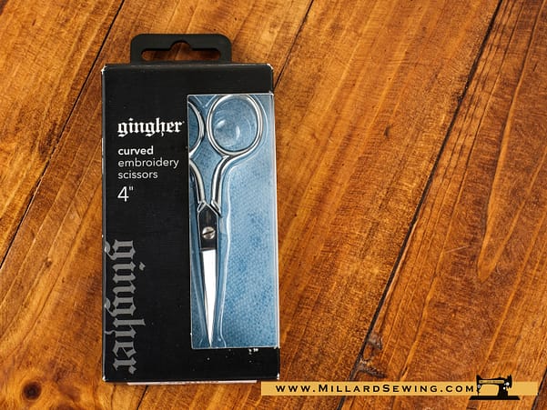 Scissors, 4′′ Curved Embroidery with Leather Sheath by Gingher