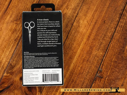 Scissors, 4′′ Embroidery w/ Leather Sheath by Gingher