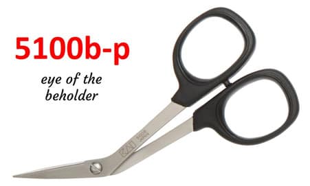 Scissors, 4′′ Bent Handle Needlecraft Scissors with Blunt Tip by Kai