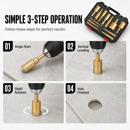⏳🔥LIMITED-TIME 55% OFF! ⏰12-Piece Dry Diamond Tile Hole Saw Kit (6-35mm)