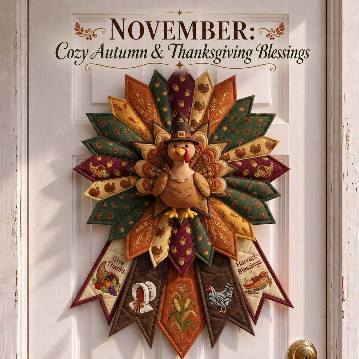 12-Month Themed Quilted Door Hanger Sewing Kit | Beginner-Friendly DIY with Fabrics & Instructions