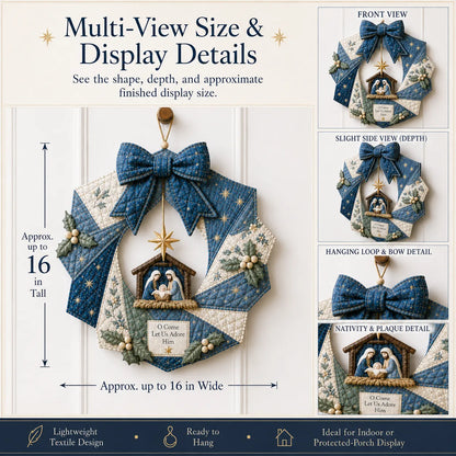 ⏳ Last Day 49% OFF – 🎄Beginner-Friendly DIY Christmas Fabric Wreath Kit Collection | Complete Kit with Coordinated Fabrics, Wreath Materials & Step-by-Step Guide Included 💕