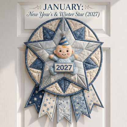 12-Month Themed Quilted Door Hanger Sewing Kit | Beginner-Friendly DIY with Fabrics & Instructions