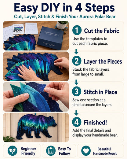 ⏳Last Day 50% OFF - 🌌🐺Northern Lights Wildlife DIY Patchwork Kit 📦Limited Stock🔥