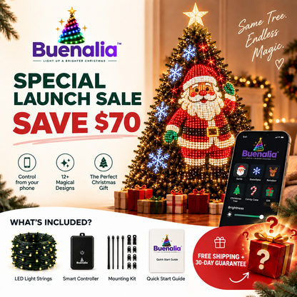 Northglow™ Smart Tree Lights — 12 Animated Designs, Run From Your Phone