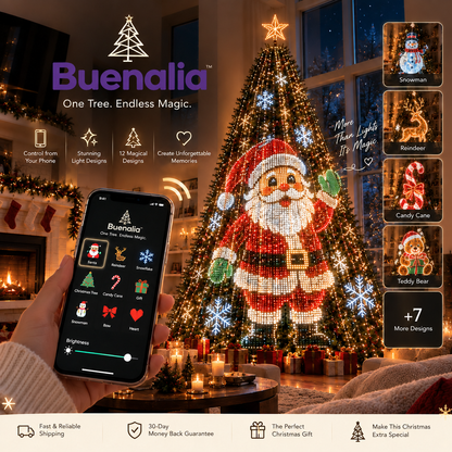 Northglow™ Smart Tree Lights — 12 Animated Designs, Run From Your Phone