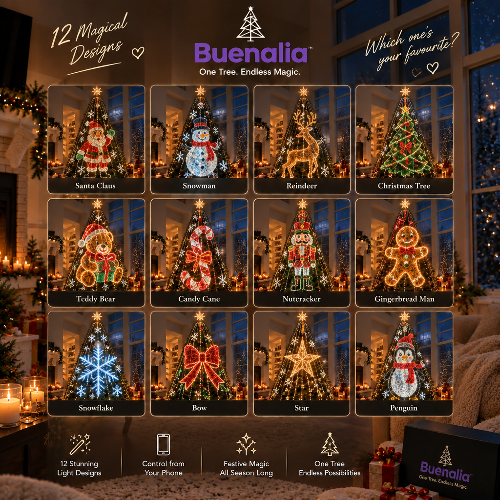 Northglow™ Smart Tree Lights — 12 Animated Designs, Run From Your Phone